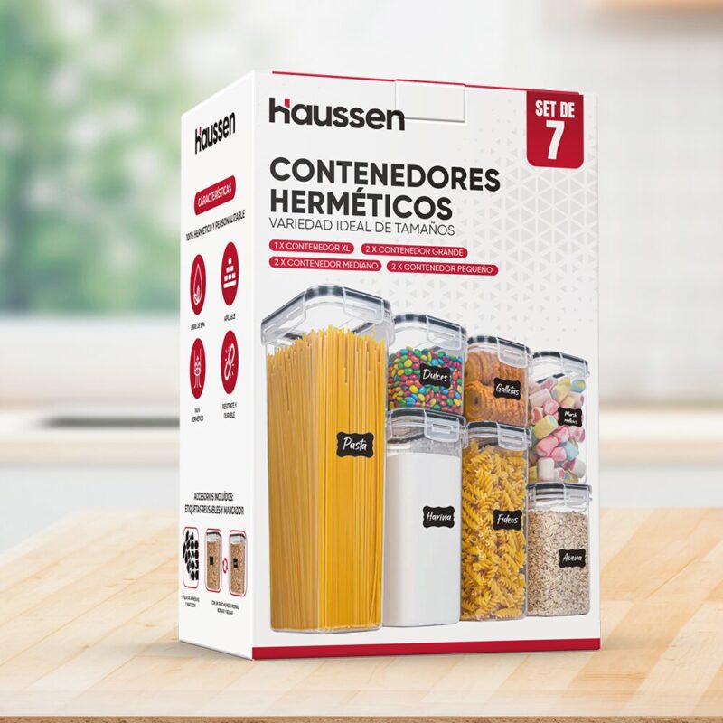 Set de 7 Contenedores Herméticos Plástico