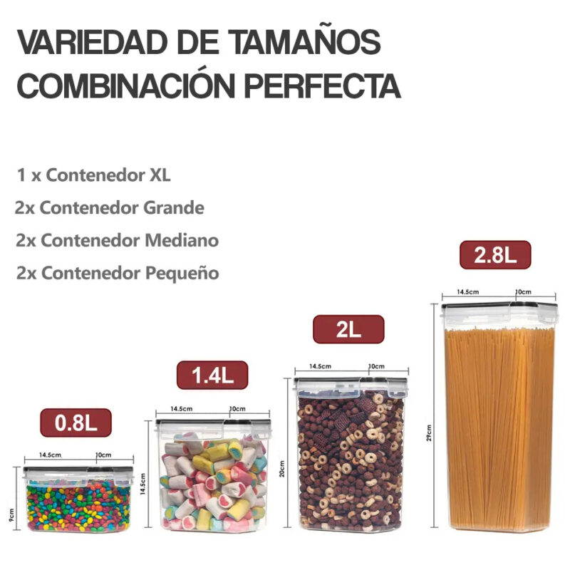 Set de 7 Contenedores Herméticos Plástico